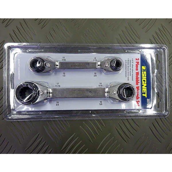 シグネット 4サイズ対応メガネラチェットレンチ2本セット 30704