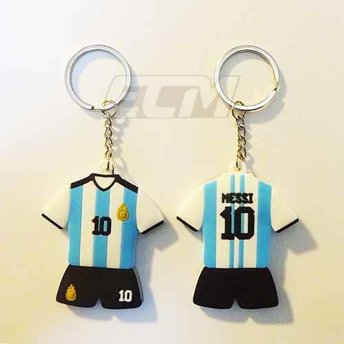 星3【国内未発売】メッシ アルゼンチン代表 ユニフォームキーホルダー