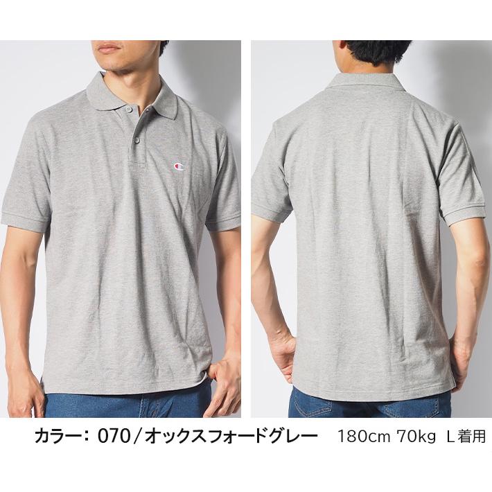 Champion（チャンピオン） ポロシャツ 半袖 鹿の子 ワンポイントロゴ