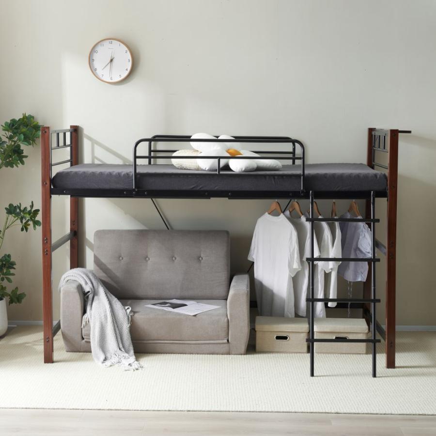 BTM ロフトベッド パイプベッド シングル システムベッド ロータイプ
