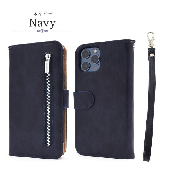 PLATA（プラタ） iPhone12ProMax ケース 手帳型 ジップファスナー収納