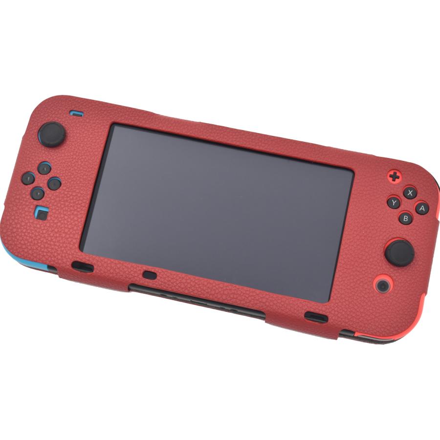 Nintendo Switch ケース カバー 合皮レザー 黒 ブルー 赤 ニンテンドー