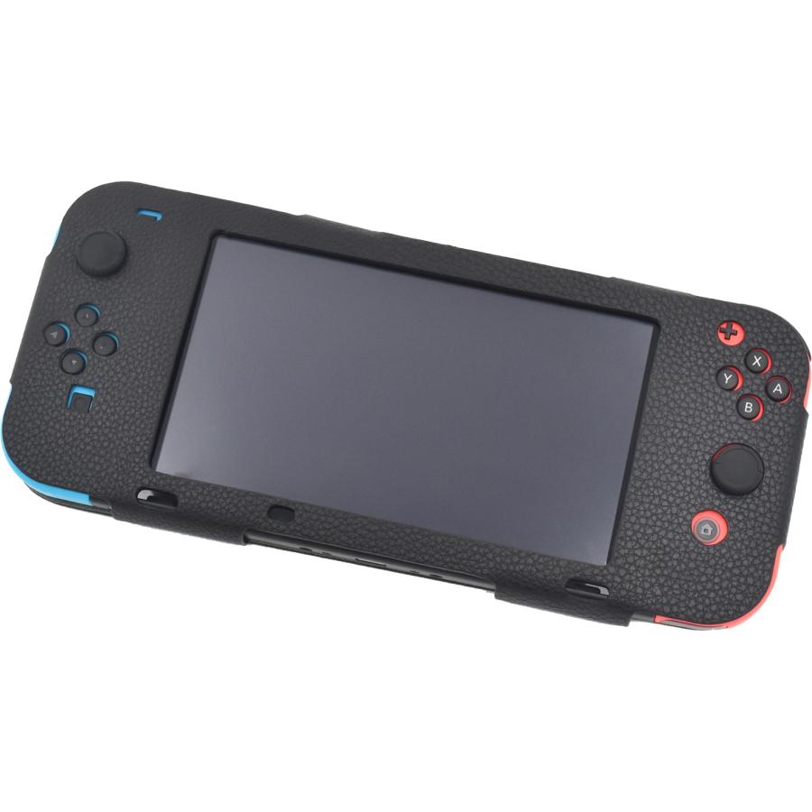 Nintendo Switch ケース カバー 合皮レザー 黒 ブルー 赤 ニンテンドー