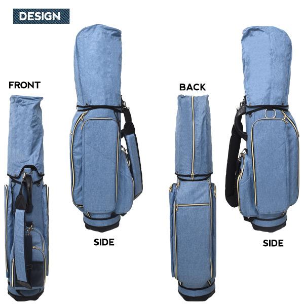 ゴルフ キャディバッグ デニムデザイン セルフスタンドゴルクラブ