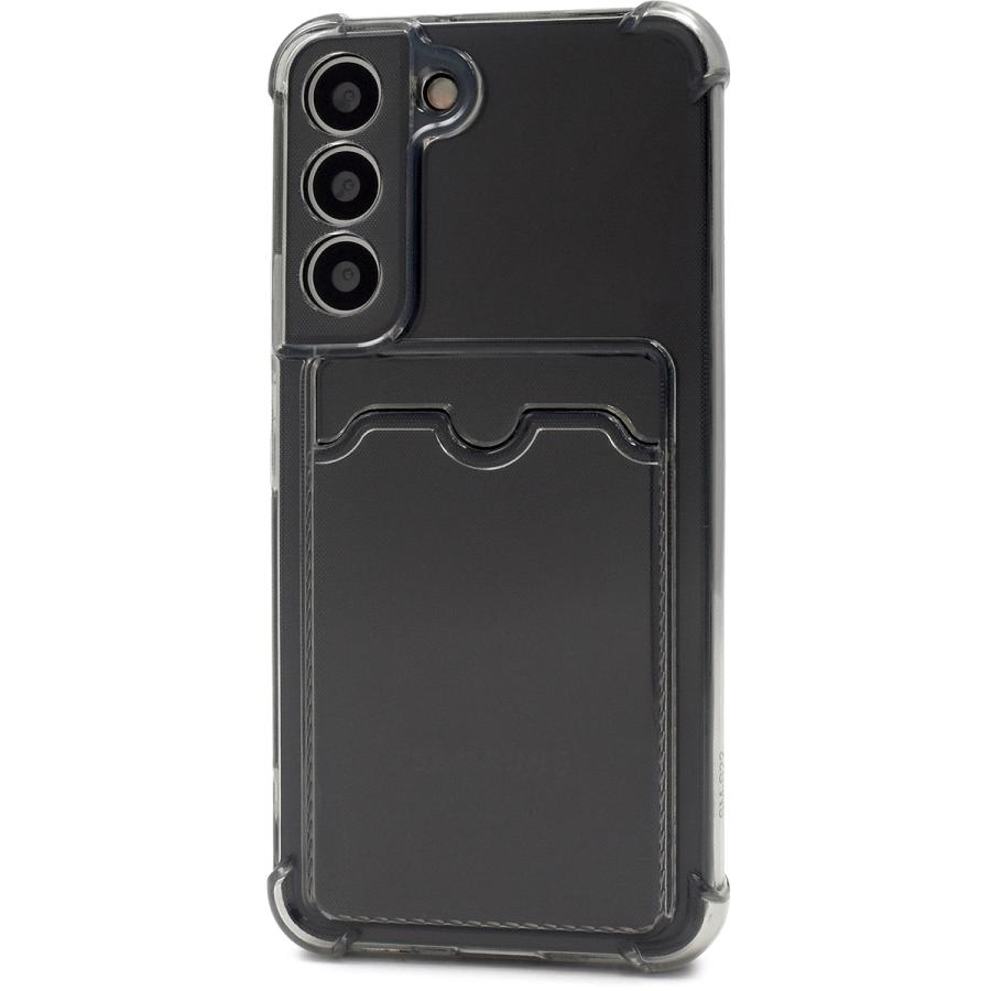 Galaxy S22 カバー クリアケース カード・チェキ収納背面ポケット付