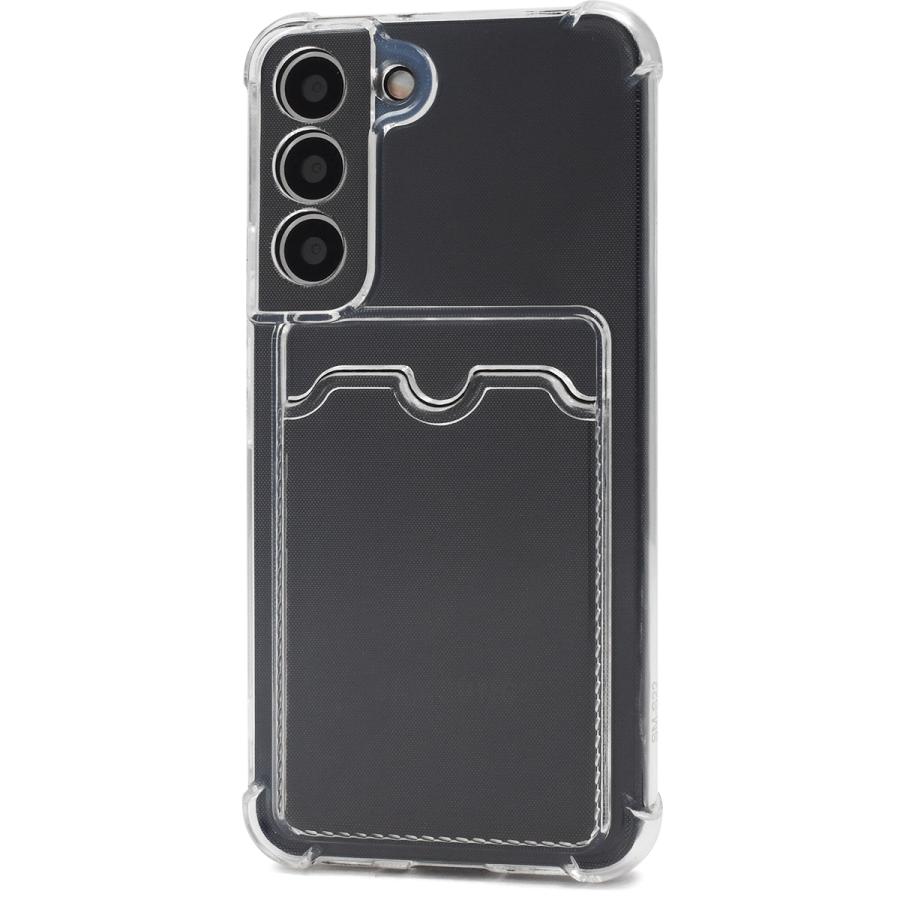 Galaxy S22 カバー クリアケース カード・チェキ収納背面ポケット付