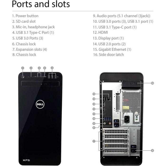 XPS デスクトップパソコン Dell 8930 Core i7 16GB DDR4メモリ 256GB