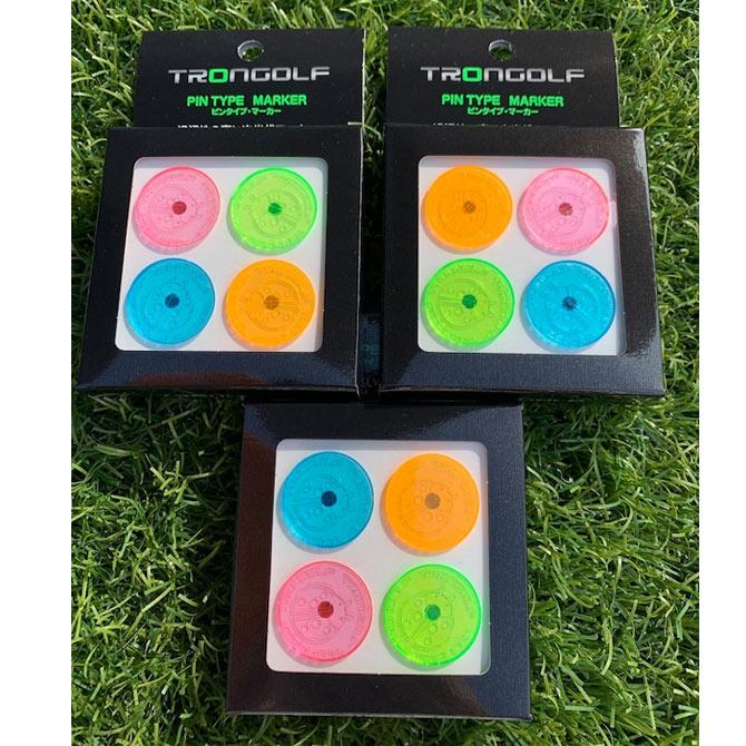 ゴルフ マーカー 離れても良く見える ピンタイプ TRONGOLF 4個入り