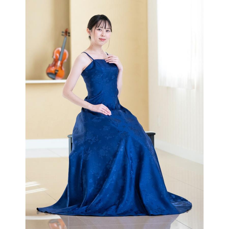 演奏会用ドレス 演奏会 ドレス カラードレス バラ柄シャンタン