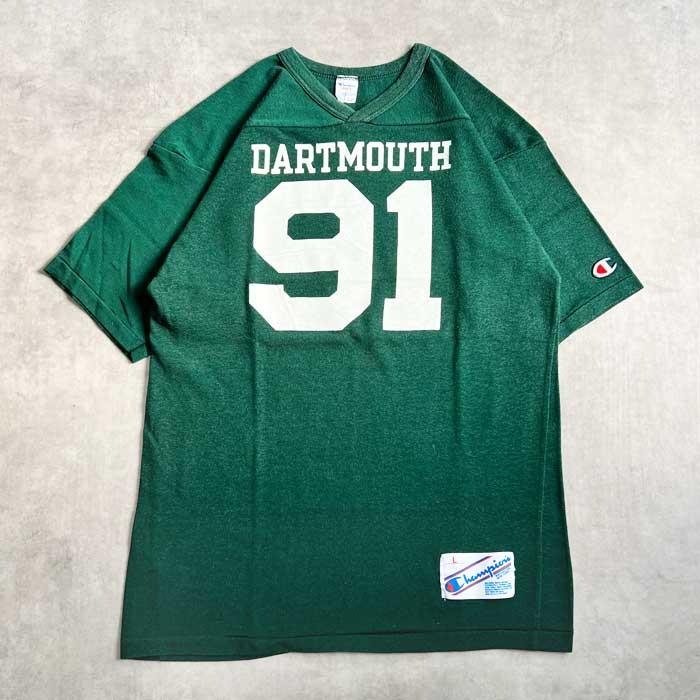 80's CHAMPION FOOTBALL T-SHIRTS L/GREEN Made in USA 80年代