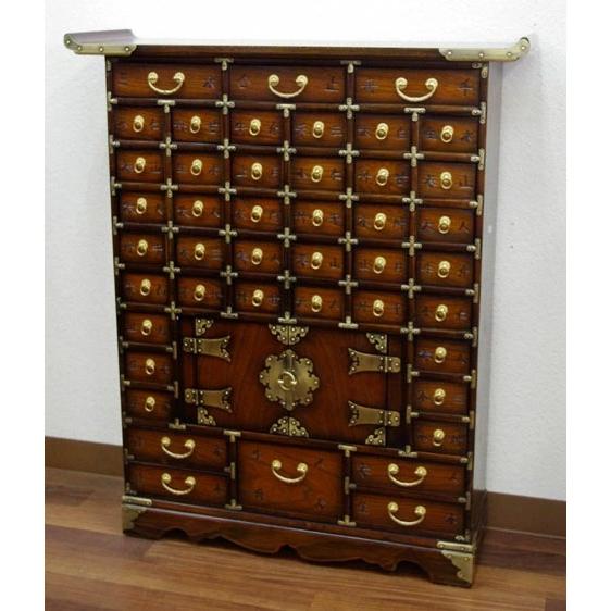 特価！アンティーク調ブラウン李朝式 薬箪笥 李朝家具 けやき造り薬