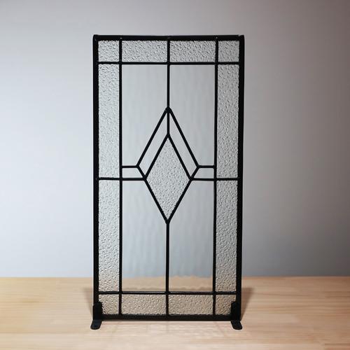 送料無料 アンティーク ステンドグラス（ダイヤ）窓格子 ウォールデコ