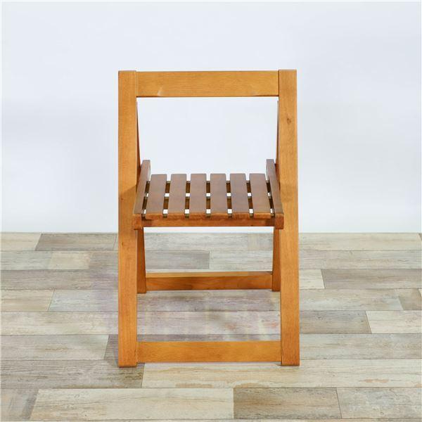 折りたたみ椅子/フォールディングチェア 〔2脚組 ブラウン〕 幅44cm