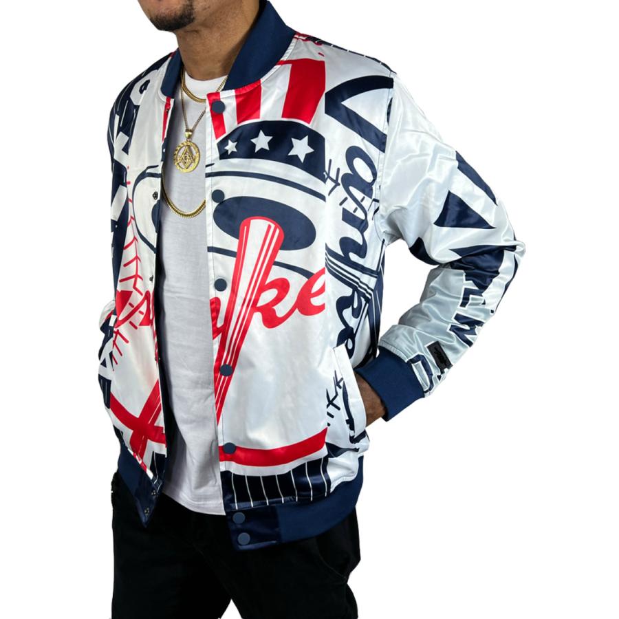 ニューヨーク ヤンキース サテン ジャケット スタジャン YANKEES NY