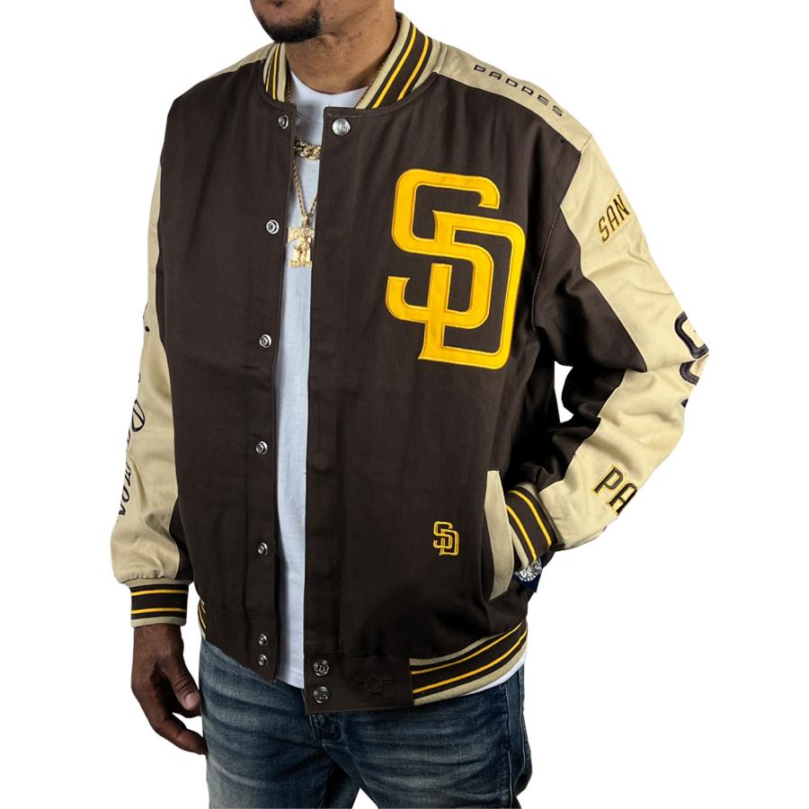 jhdesign Padres サンディエゴ パドレス 袖ロゴ ジャケット MLB 茶色