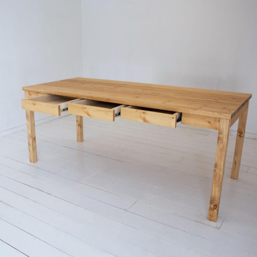 NEALD ダイニングテーブル 引き出し 片側 食卓 単品 幅180 無垢 北欧