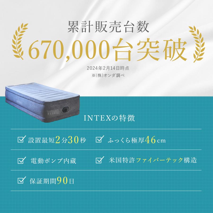 INTEX エアーベッド 電動 シングル エアベッド エアベット