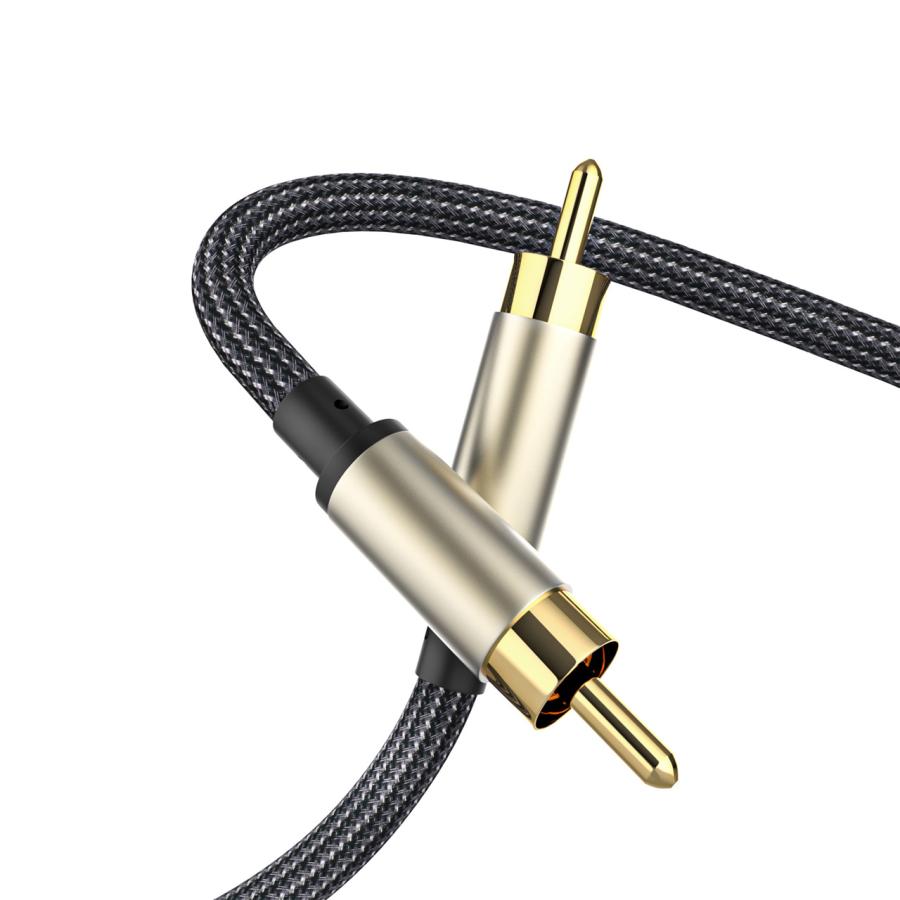 同軸 デジタル アナログ オーディオ用 RCA ケーブル 50cm 網組
