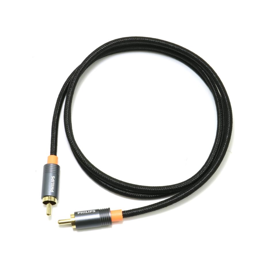 PHILIPS製 6層 同軸 RCA ケーブル 1m デジタル アナログ オーディオ用