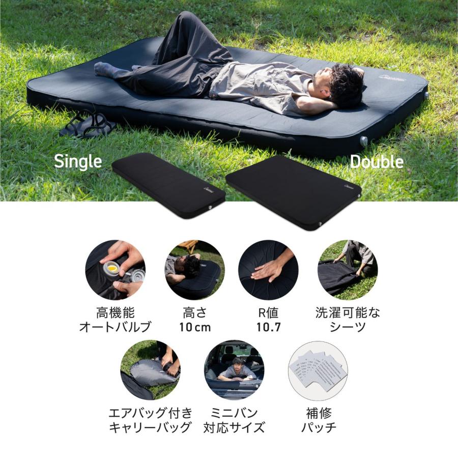 alpidex インフレーターマット キャンプ エアー マット ベッド