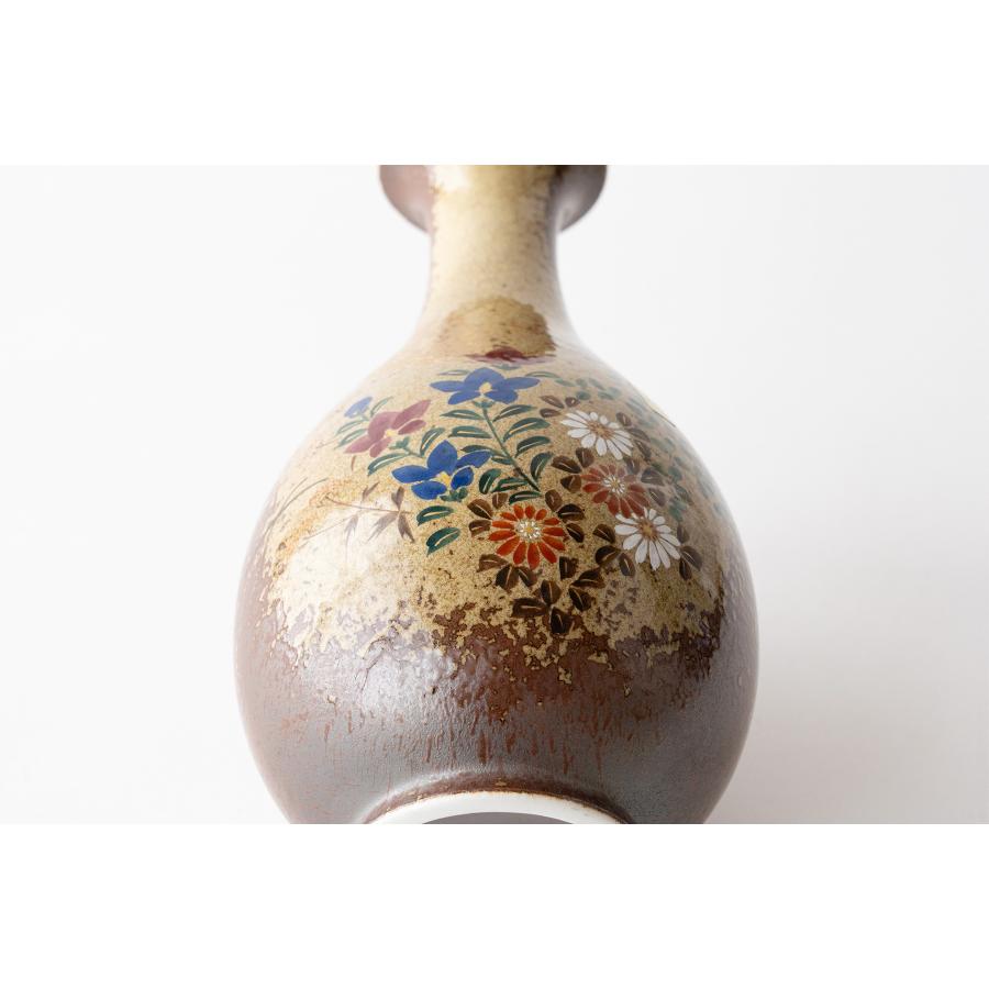 仏間 花瓶 ツル首 秋草 8号 陶器 レトロ 25センチ モダン 花器 客間