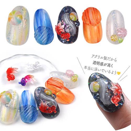 金魚 魚 夏祭り 祭り 金魚すくい メタルパーツ ネイルアート ネイル