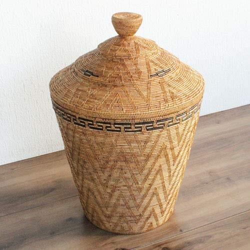 アタ特大バスケット 蓋付き アタ製 編み込み 可愛い オシャレ