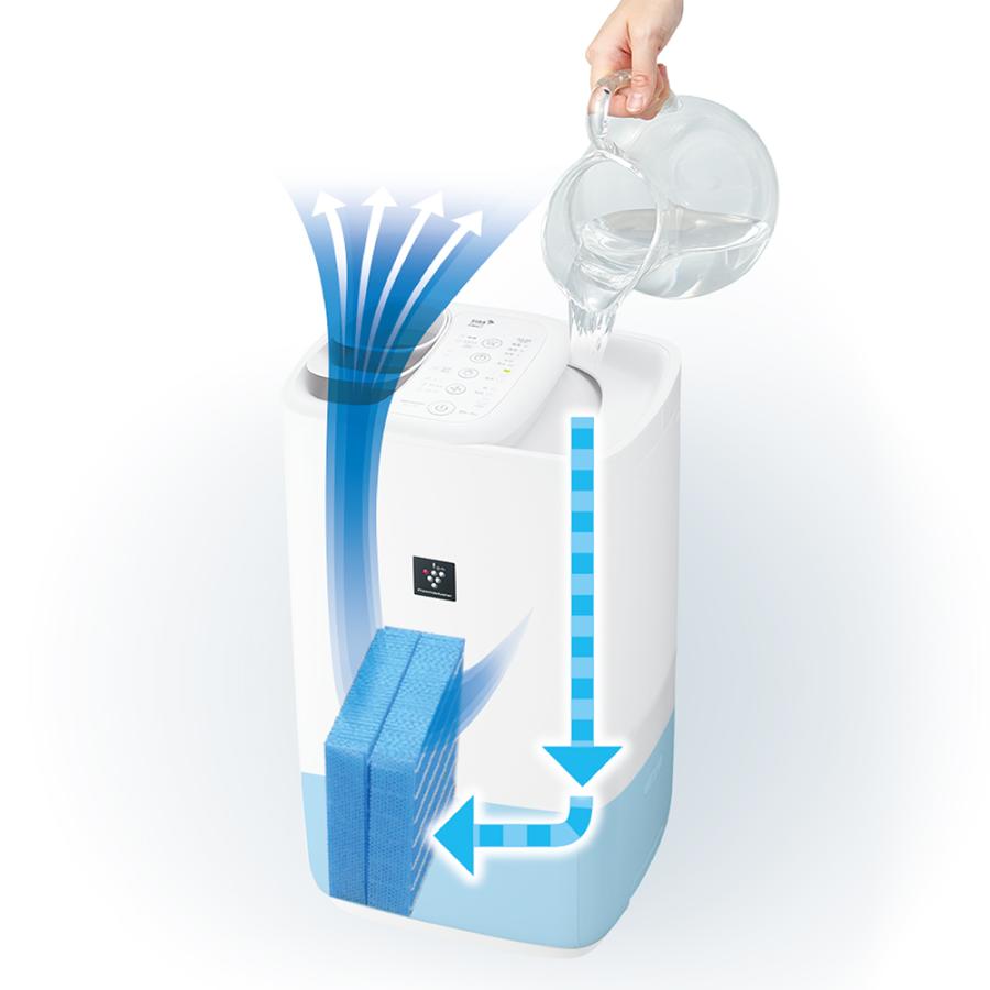 SHARP（シャープ） 加湿器 HV-T55-W ハイブリッド式 ホワイト プラズマ