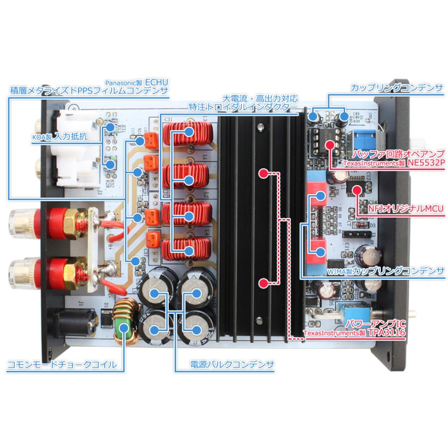 FX AUDIO FX-AUDIO- FX-1001Jx2[ブラック] TPA3116 デジタルアンプIC
