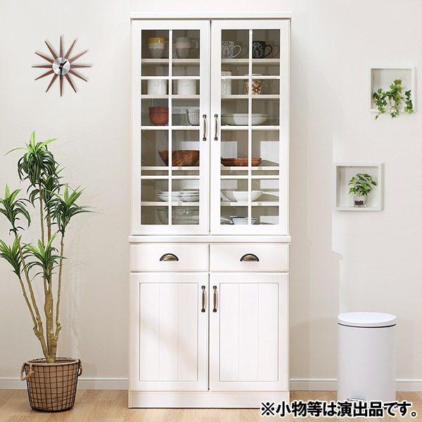 ニトリ（NITORI） 幅80cm 食器棚(ミランダ2 80 WW) ダイニングボード