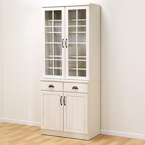 ニトリ（NITORI） 幅80cm 食器棚(ミランダ2 80 WW) ダイニングボード