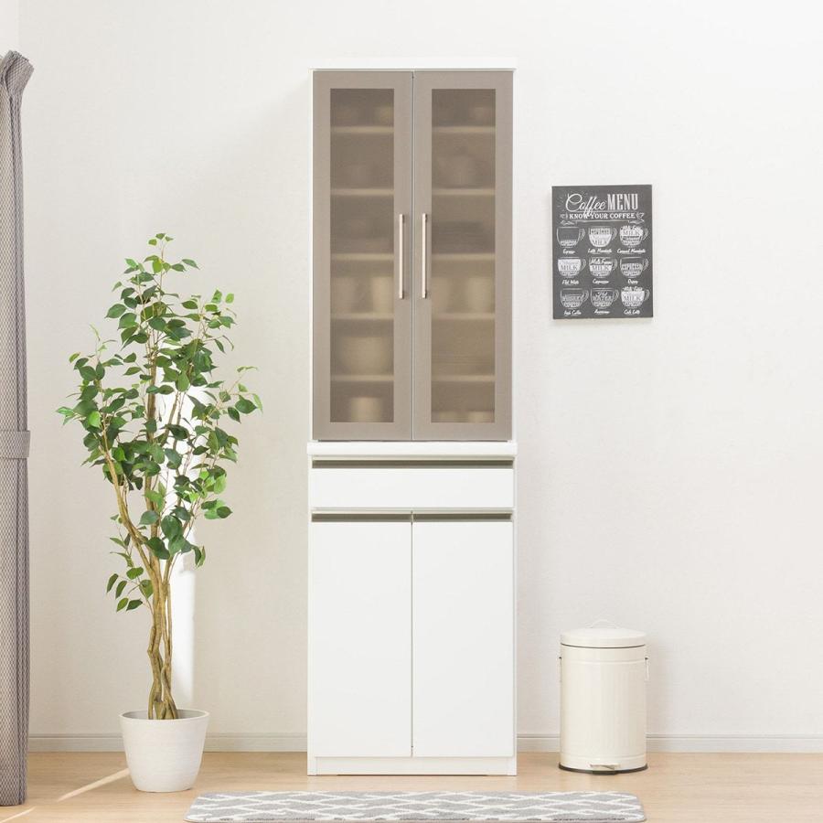 ニトリ（NITORI） 幅60cm 食器棚(ラピス 60 ホワイト) キッチンボード