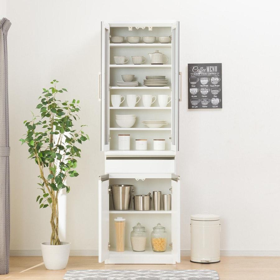 ニトリ（NITORI） 幅60cm 食器棚(ラピス 60 ホワイト) キッチンボード