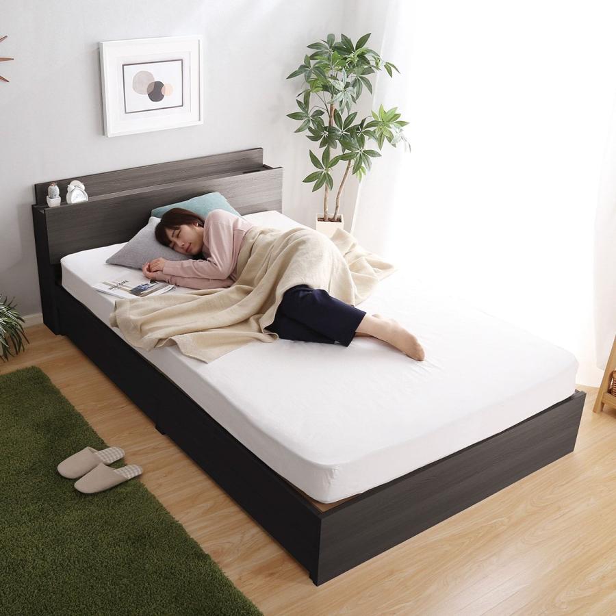 ニトリ（NITORI） ベッド セミダブル 棚・コンセント付きチェスト