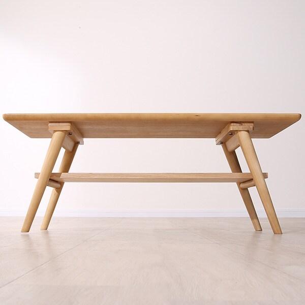 ニトリ（NITORI） 幅100cm 棚付き天然木センターテーブル(セーブル2