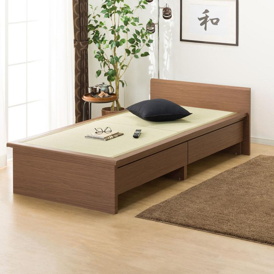 ニトリ（NITORI） ベッド シングル畳ベッド(シデンDH F38 MBR）引出し