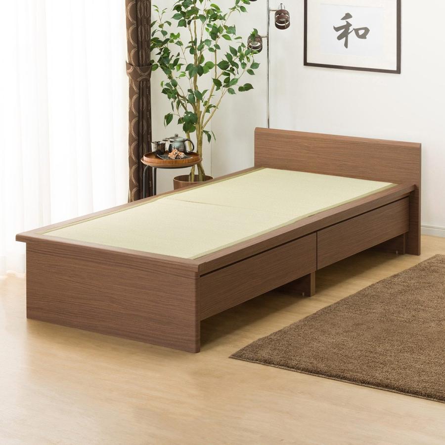 ニトリ（NITORI） ベッド シングル畳ベッド(シデンDH F38 MBR）引出し