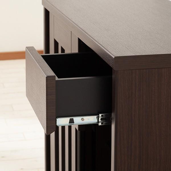 ニトリ（NITORI） サイドボード(アカツキ 90 DBR) キャビネット ミドル