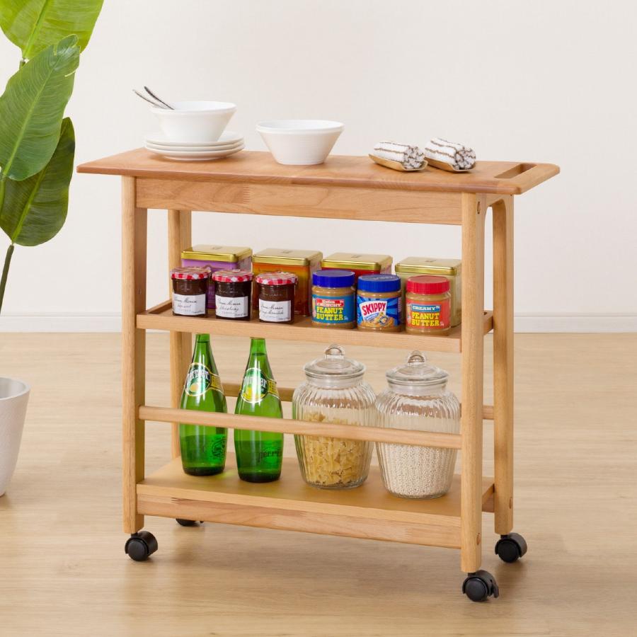 ニトリ（NITORI） ワゴン(アルナスDF 80 LBR) キッチンワゴン キッチン