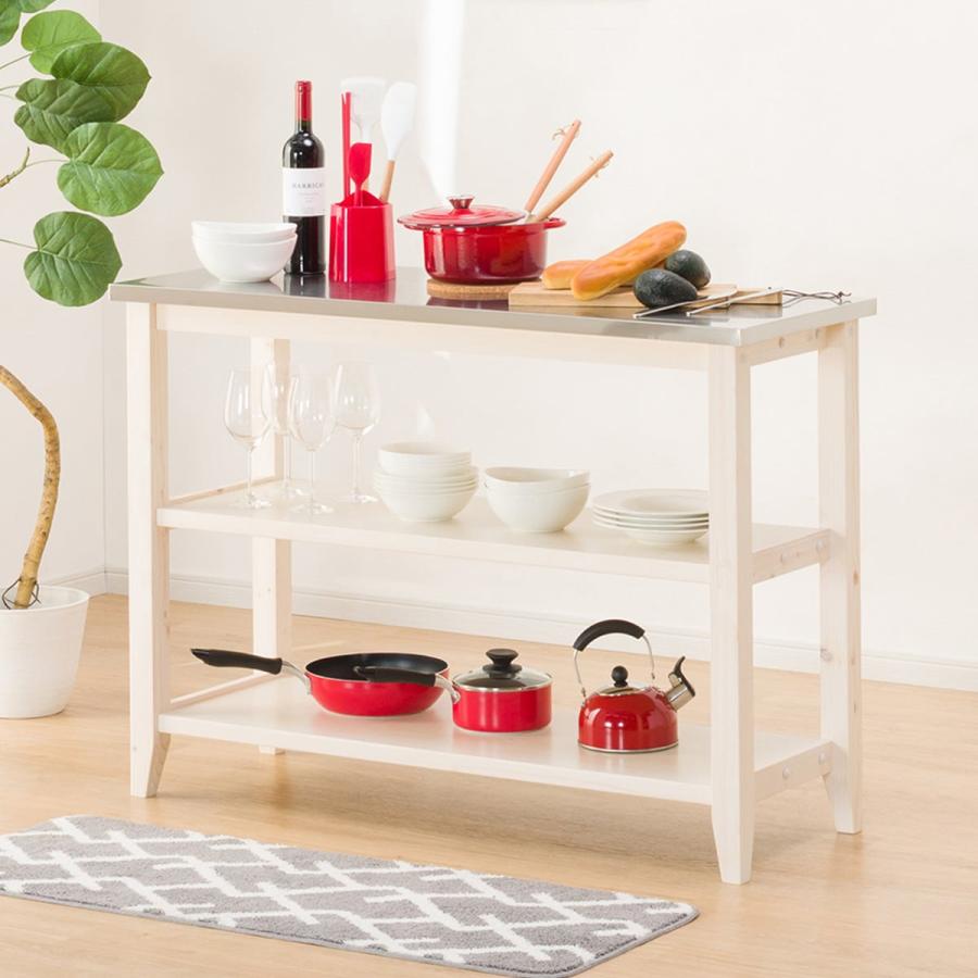 ニトリ（NITORI） [幅120cm]ワークテーブル(シナモ12045WH ステン