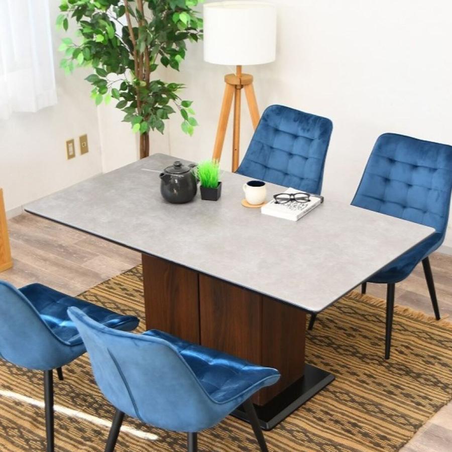 ニトリ（NITORI） セラミック天板テーブル 収納付き (幅140cm GY