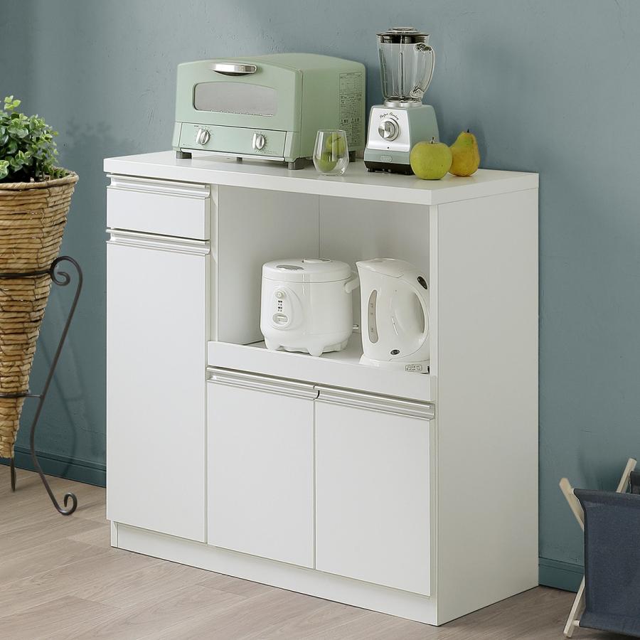 ニトリ（NITORI） 家電もたっぷり置ける収納カウンター (幅89.5cm WH