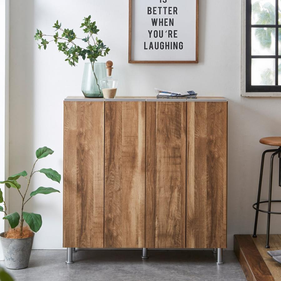 ニトリ（NITORI） シューズボックスリアル ロータイプ(幅100cm OAK