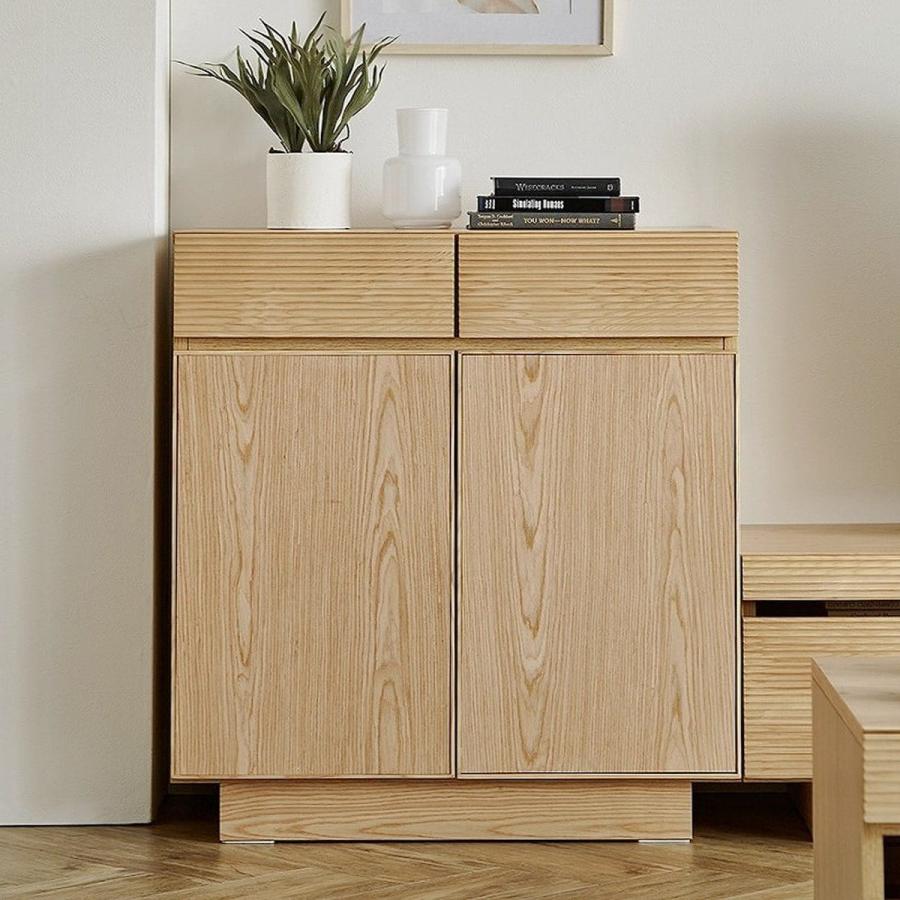 ニトリ（NITORI） 天然木サイドボード80 (NA) リビング収納