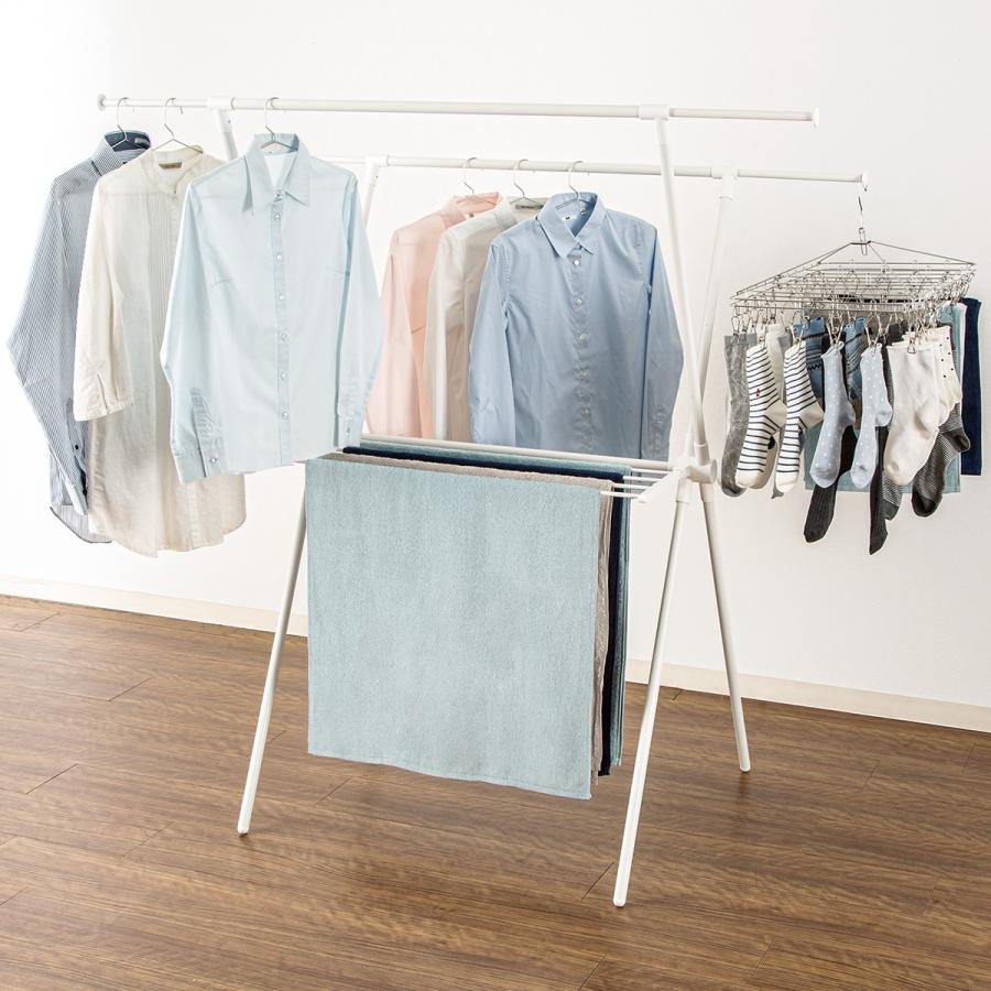 ニトリ（NITORI） 伸縮X型物干し(BH01X ホワイト) 幅93.5〜146×奥行67