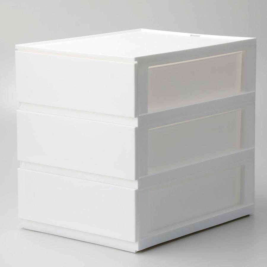 ニトリ（NITORI） 引出 Nインボックス A4 奥深 3段(ホワイト) 収納