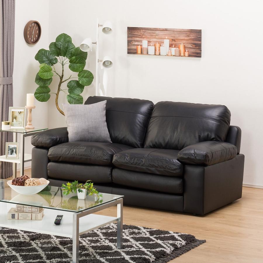 ニトリ（NITORI） ソファー ソファ 2人掛け ワイドソファ(Sステイツ BK