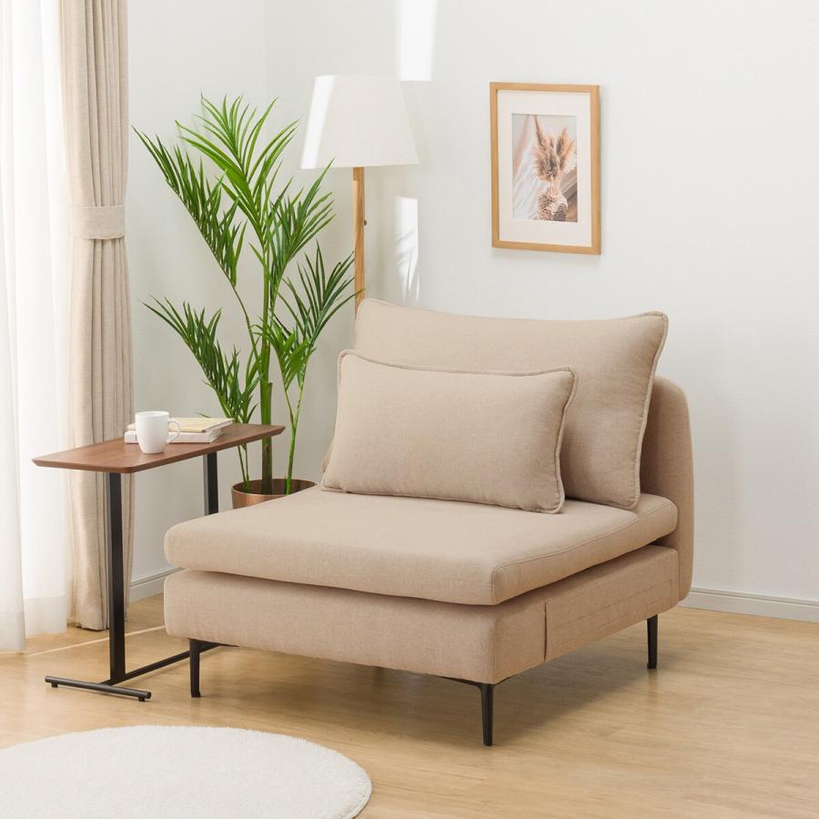 ニトリ（NITORI） 広い座面のゆったりソファ(MS01 1人掛け 肘なし BE