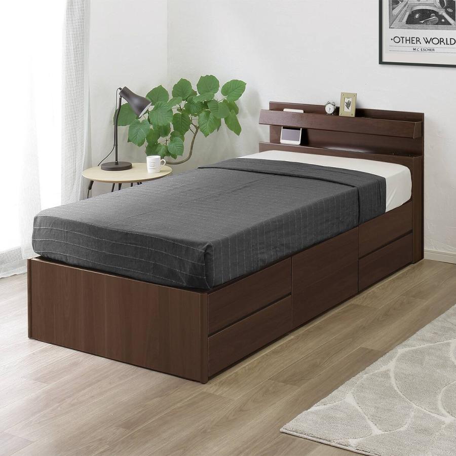 ニトリ（NITORI） シングル 大容量チェストベッド (DBR) : ニトリ