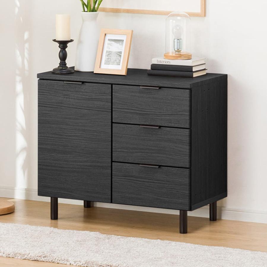 ニトリ（NITORI） サイドボード(エトナ80SBR BK本体) リビング収納